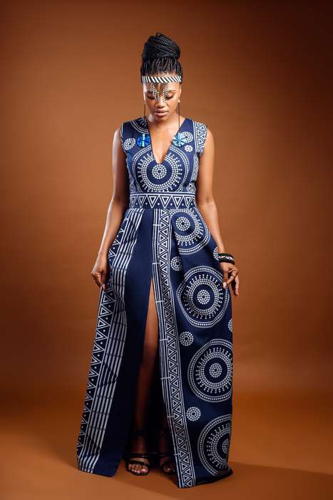KwaNtu Sleeveless Maxi Dress - Navy