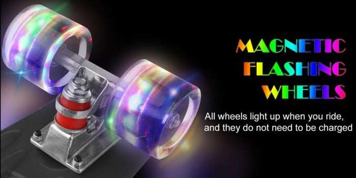 Skateboard (Penny) Colorful LED Light Up Wheels
