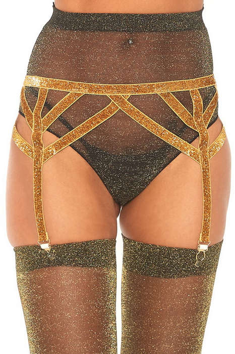 Gold Shimmer Garter Belt