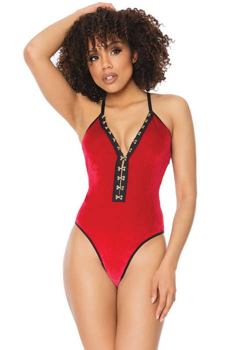Hook Me Up Red Backless Teddy