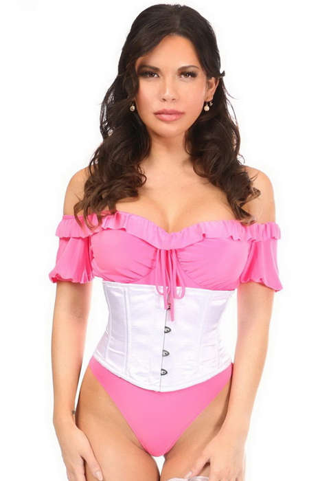 Lavish White Satin Mini Cincher