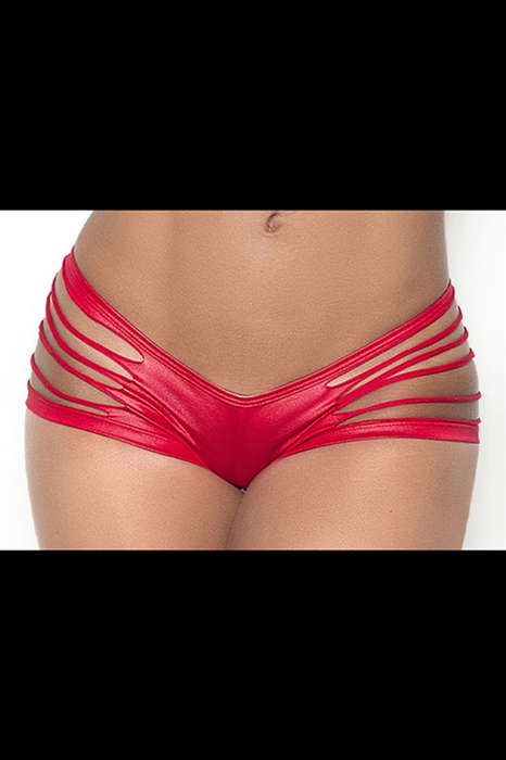 Wet Red Slashed Boyshort