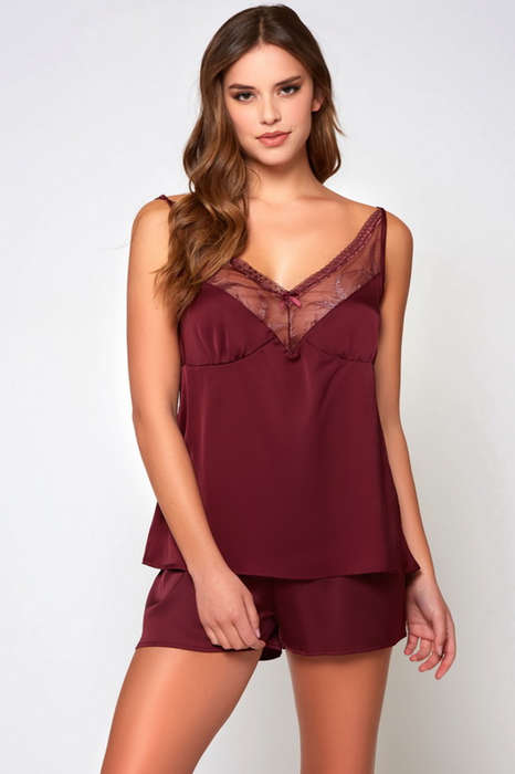 Burgundy Loose Fit Cami Sleepwear