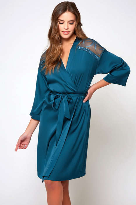 Teal Me A Story Short Robe