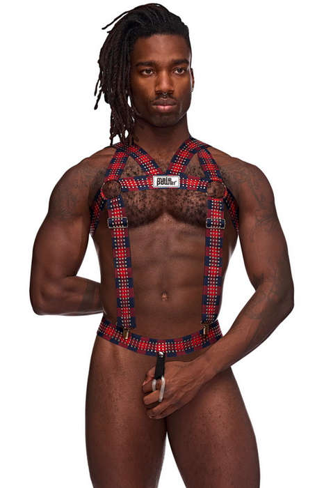 Men's Black & Red The Stud Harness