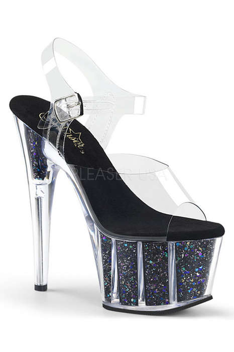 7" Confetti Glitter Ankle Strap Sandal