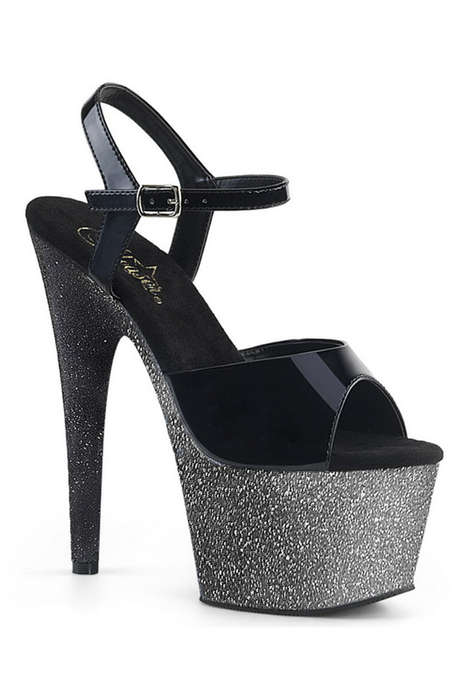 7" Multi Colored Glitter Ankle Strap Sandal