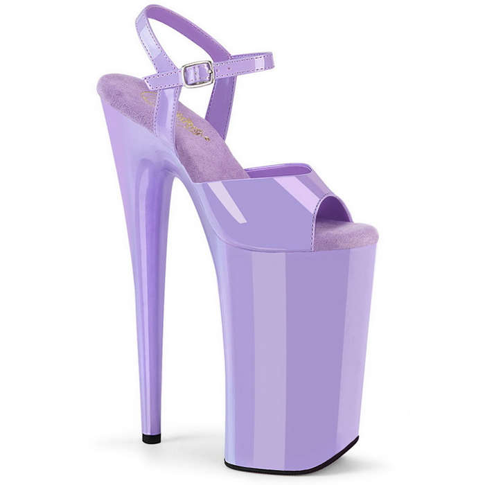 10" Heel Purple Ankle Strap Sandals