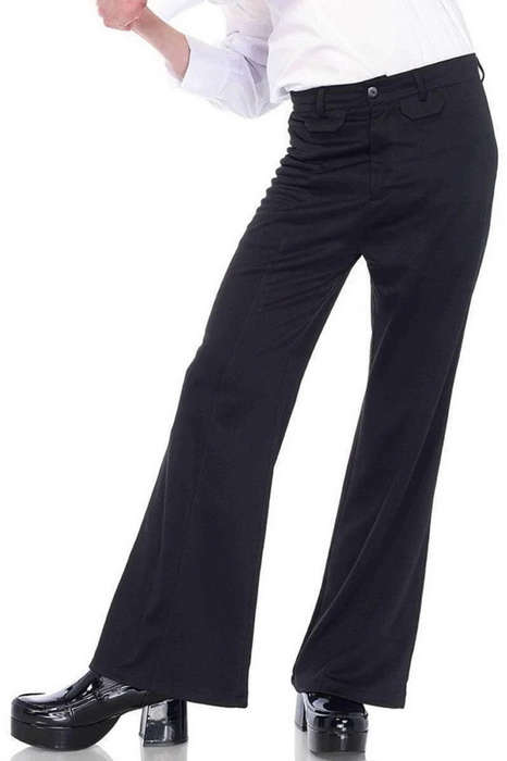 Men's Black Bell Bottom Pants