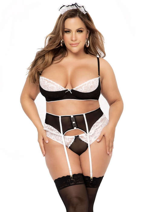 Plus Size Private Service Maid Lingerie Costume
