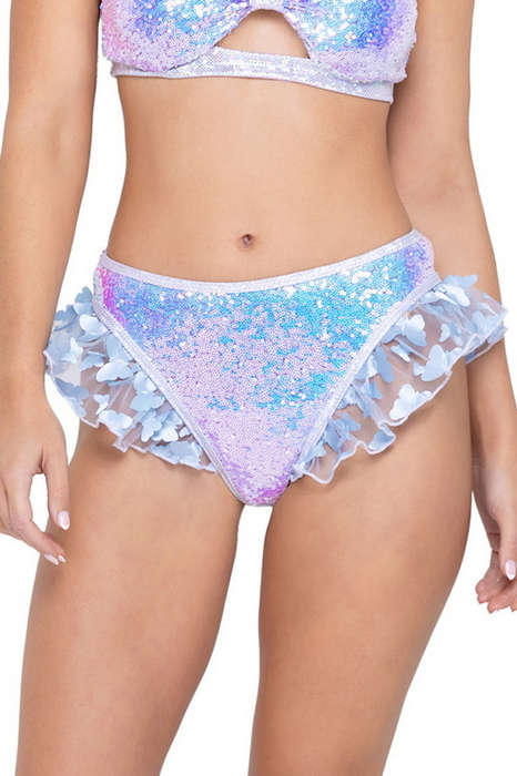 Butterfly Blue Sequin Shorts