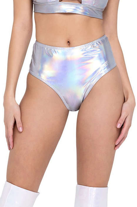Shine Bright Silver Hologram Shorts