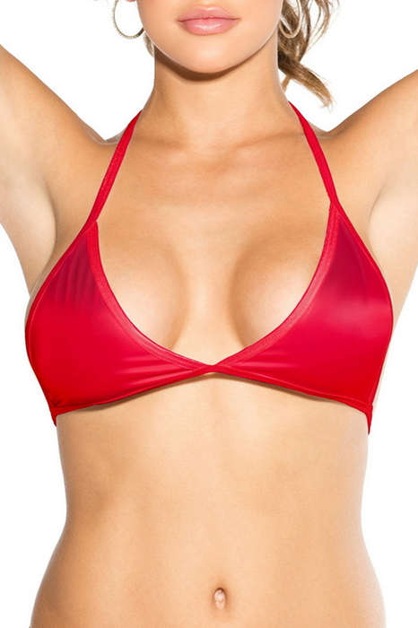 Red Classic Halter Tri Top