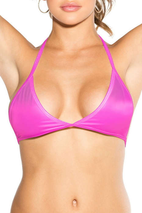 Neon Pink Classic Halter Tri Top