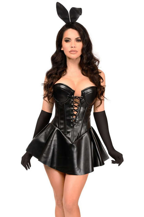 Plus Size Top Drawer Faux Leather Bunny Halloween Costume