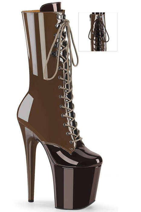 Mocha & Coffee Two Toned 8" Mid Calf Boot