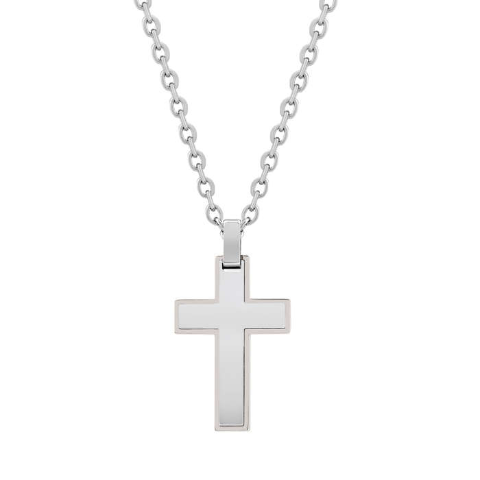 Steel cross Pendant, w/Chain ARZ-Steel