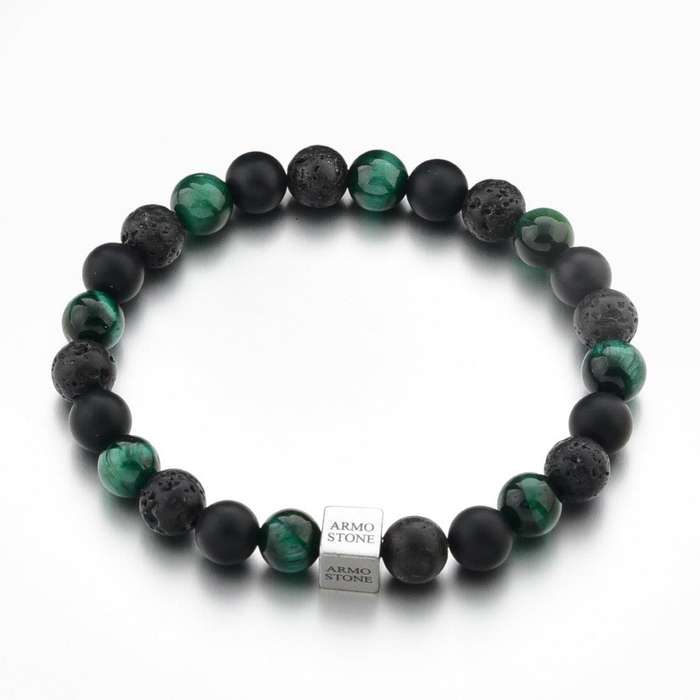 Black Lava, Matt Onyx and Green Tiger Stones Armo-Stone