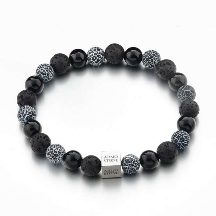 Armo Black Lava, Black Onyx and Weathering Agate Stones Armo Stone