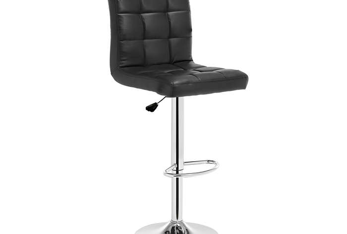 Mixology Pu Leather Swivel Barstool- Black