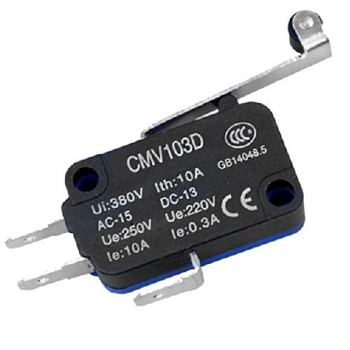 Mini Micro Limit Switch 10A Lever/Roll 23mm Long