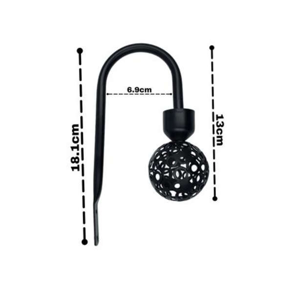 Curtain Holdback - Black x 2 Pieces