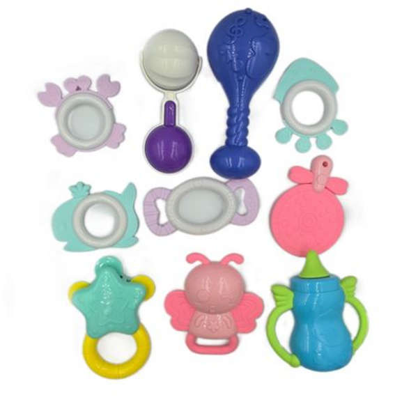 12 Piece Baby Rattle Teething Toys - Blue
