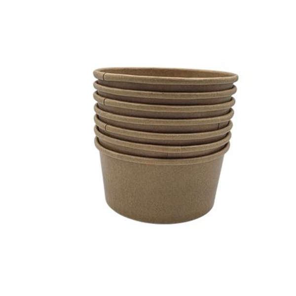 Rustic Kraft Ice Cream Tub With Fit Lid- Pack of 50 - 180ml