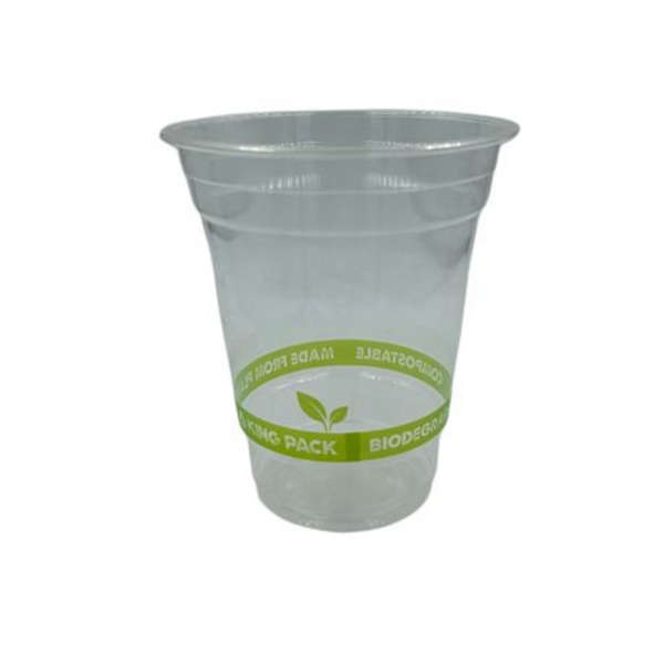 Healthy Life- Clear Compostable PLA Cup with Lid- 350ml - Pack of 50