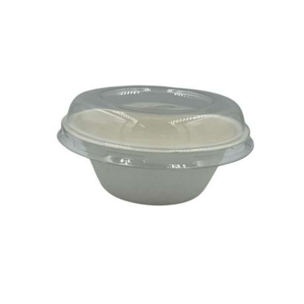 Healthy Life- Sugarcane Round Bio Bowl with Lid- 250ml - Pack of 50