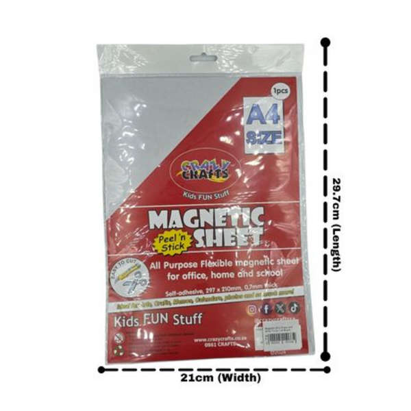 Kids A4 Peel and Stick Magnetic Sheets- L x 30cm