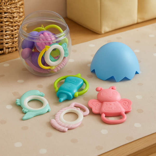 12 Piece Baby Rattle Teething Toys - Blue