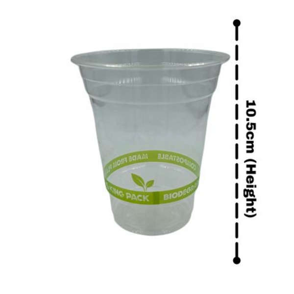 Healthy Life- Clear Compostable PLA Cup with Lid- 350ml - Pack of 50