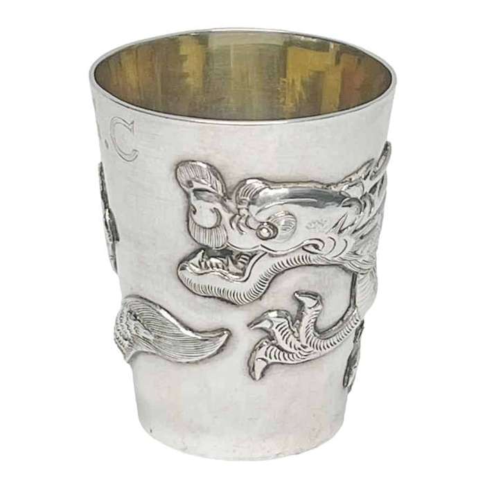 Chinese Sterling Cumshing 19th Tot Beaker