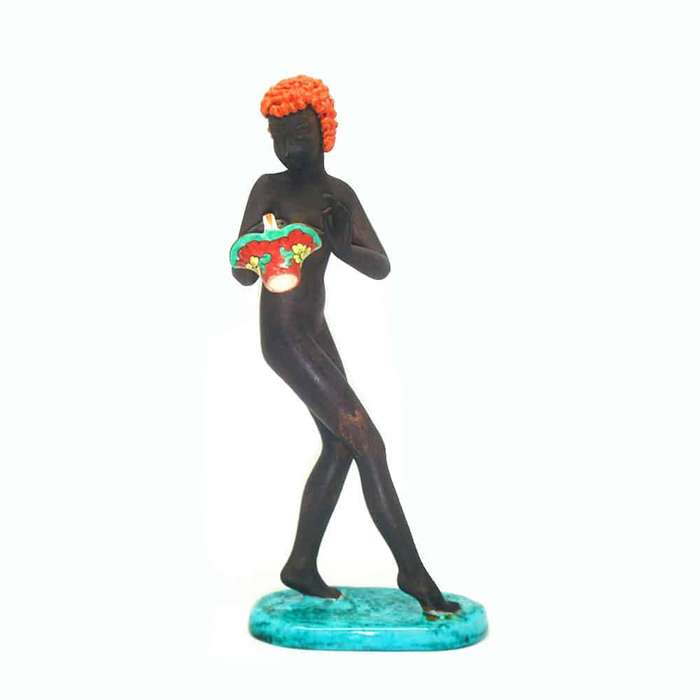 Art Deco Goldscheider Nude Figurine of a Lady with a Basket