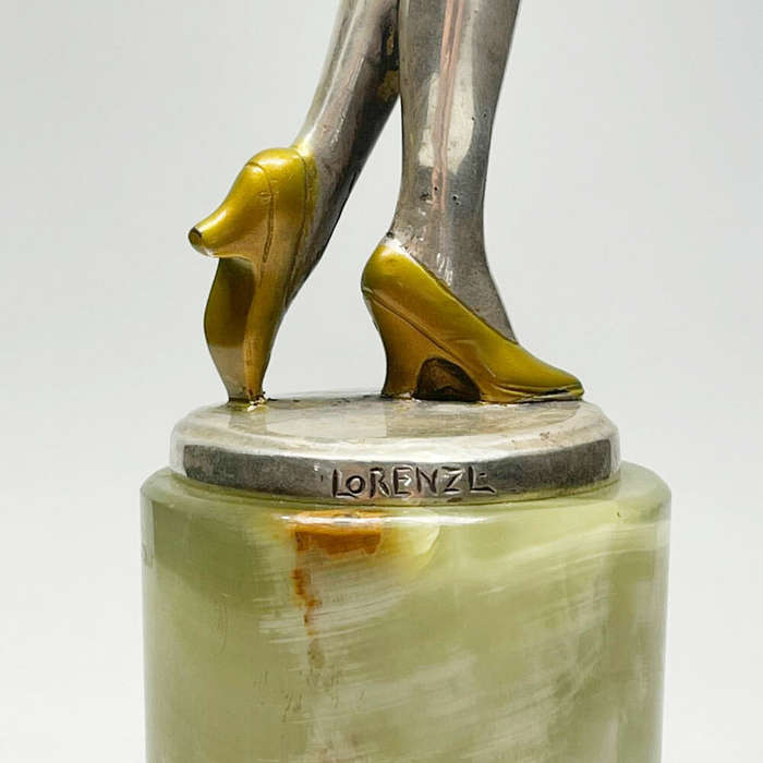Lorenzl Silvered and Gilt Bronze Figure of a Female Dancer