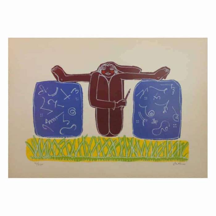 Walter Battiss Rock Artist Screen Print