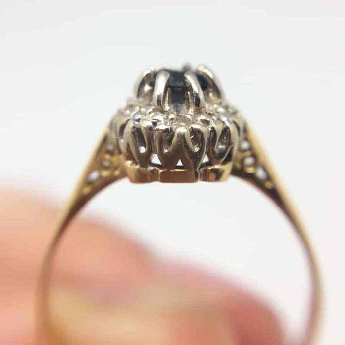 9CT Gold Sapphire and Diamond Ring