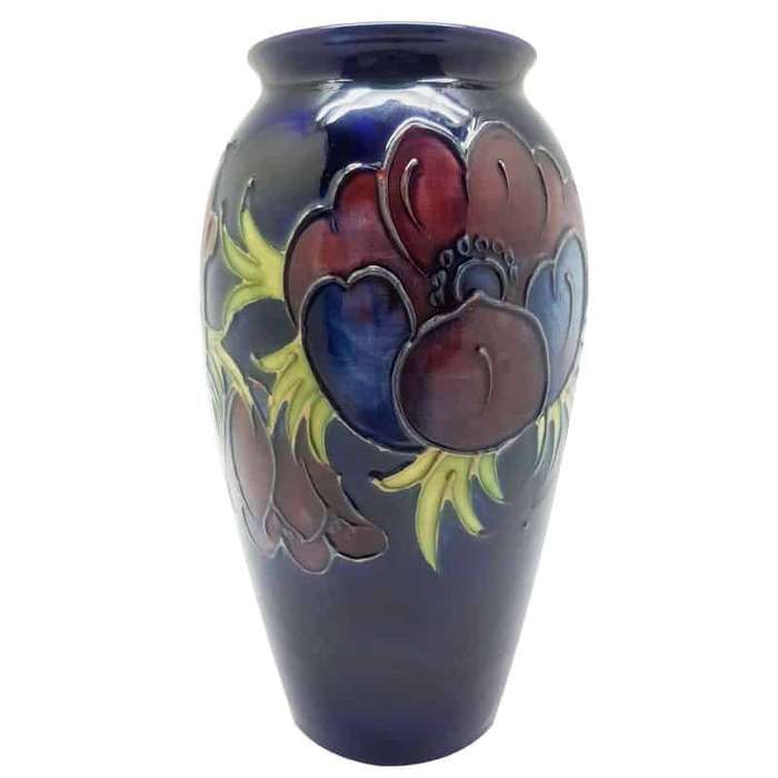 Moorcroft Anemone On  Blue Vase C1945