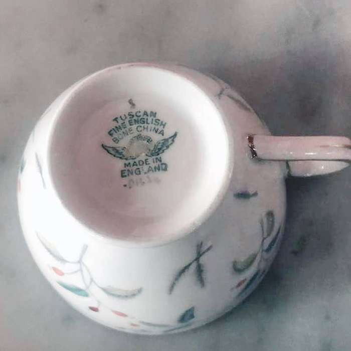 Tuscan China Hand Painted Trio With Sprigs Of Flowers