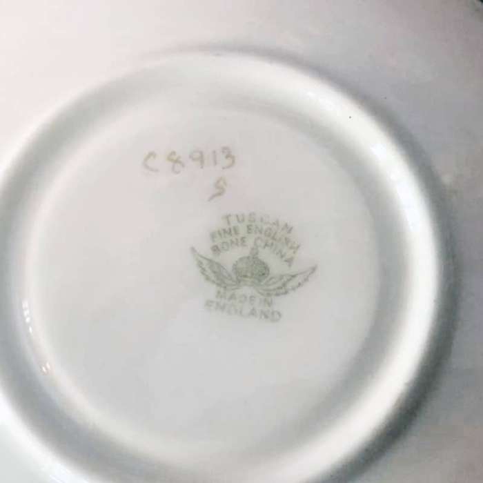 Tuscan China Yellow and Purple  Flowers Duo c8913s