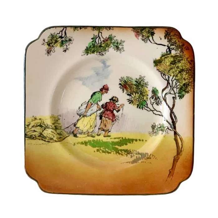 Royal Doulton Old English Scenes Gleaners Square Plate