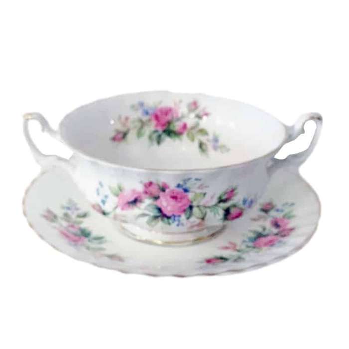 Royal Albert Moss Rose Soup Coupe