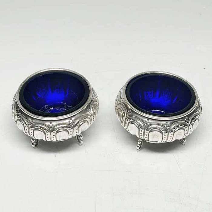 Pair Hallmarked Silver Salts Sheffield 1896