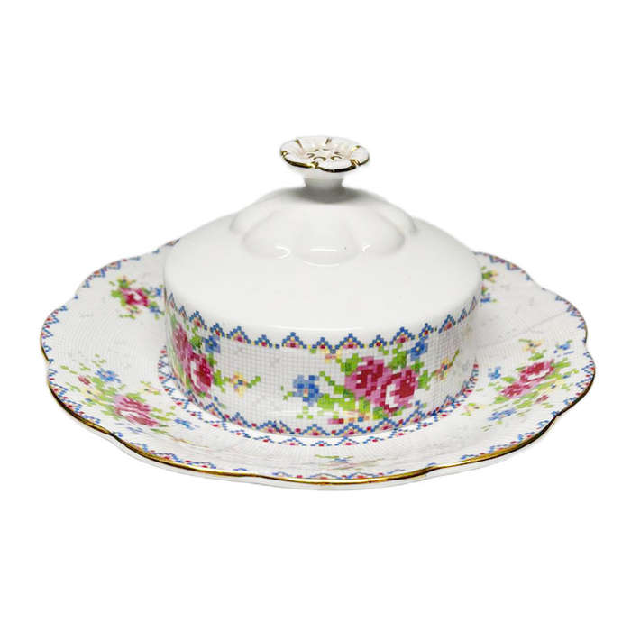 Royal Albert Petit Point Butter Dish