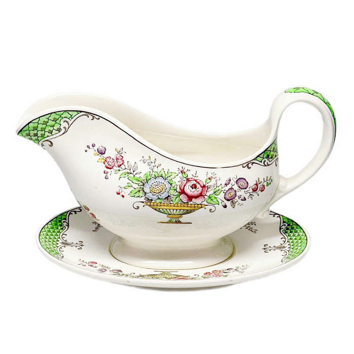 Copeland Spode Ellesmere Sauce Boat and Tray