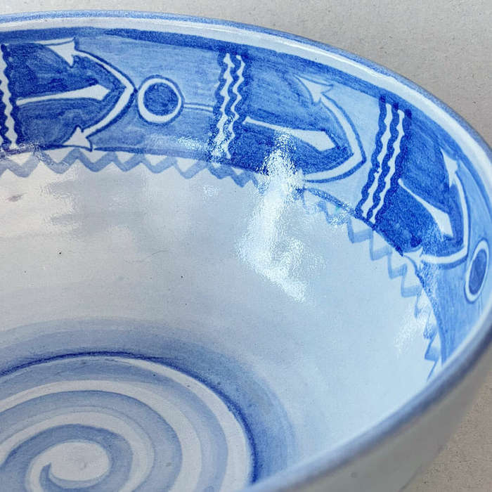 Rare Naval Tin Glaze Linnware Pottery Bowl 1951