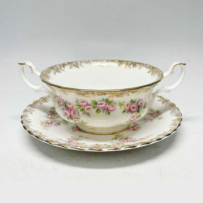 Royal Albert Dimity Rose Soup Coupe