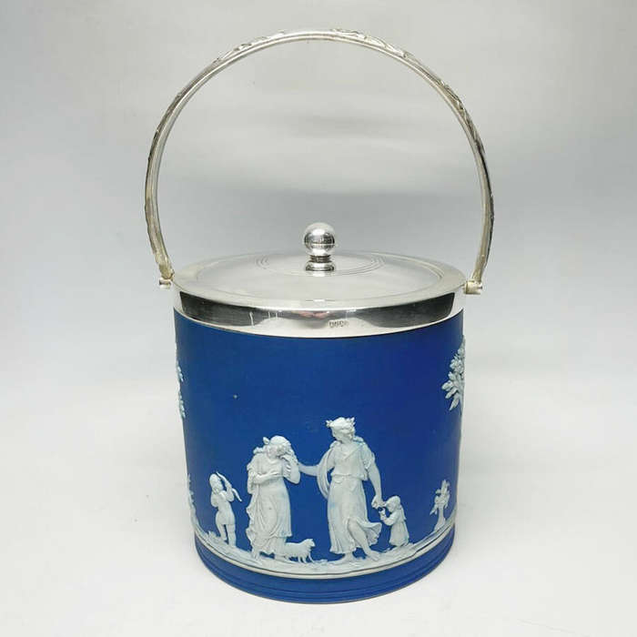 Wedgwood Jasperware Biscuit Barrel C1860