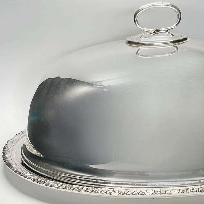 Silver Plated Meat Plate With Meat Dome Mappin and Webb